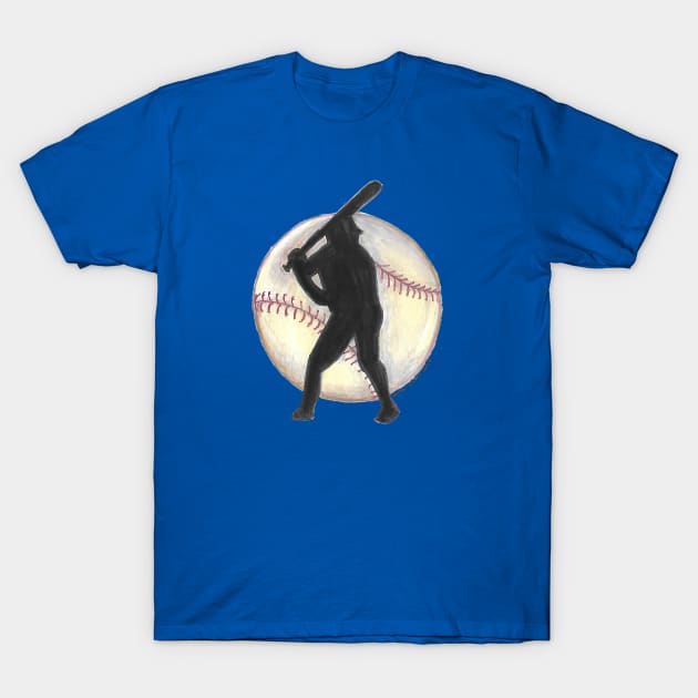Baseball Silhouette T-Shirt by ReneeDixonArt